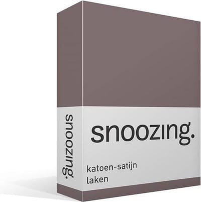 Snoozing - Katoen-satijn - Laken - Eenpersoons - 150x260 cm - Taupe