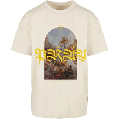 Mister Tee - Pray Painting Oversize Heren T-shirt - XS - Beige