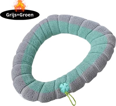Nivard Wasbare Toiletbril Cover - Wc Bril Hoes - Toiletbril - Wc Deksel - Toiletafdekking - Verwarmde Wc Bril - Grijs+Groen