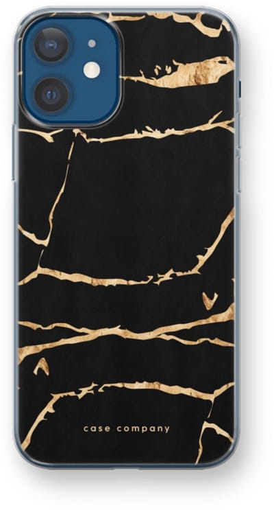 Case Company® - Hoesje geschikt voor iPhone 12 mini hoesje - Gouden marmer - Soft Cover Telefoonhoesje - Bescherming aan alle Kanten en Schermrand