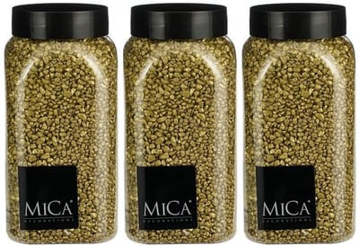 Mica Decorations decoratie stenen/granulaat - 3x - 650ml - goud - hobby steentjes