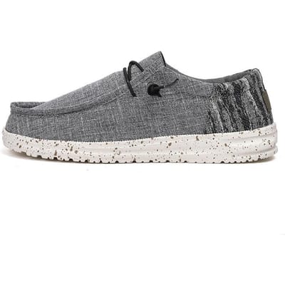 Heren Casual Schoenen Mode Denim Canvas Schoenen Ademende Heren Wandelschoenen Plat Buiten Grote Maat Lichte Herenschoenen Instappers 42 gray