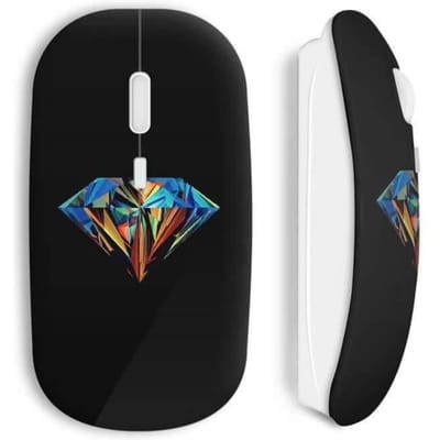 Souris sans fil - Diamant - Noir - Clé USB wifi incluse - Compatible Mac et PC - Ergonomique