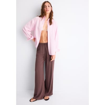Stradivarius Overhemd met linnenlook  Poederroze XS