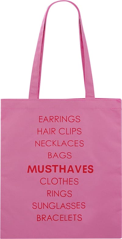 yehwang - Canvas Shopper Boodschappentas - Roze - Opvouwbaar
