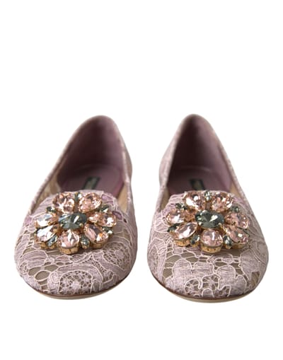 Kant Ballerina Flats met Kristal Detail