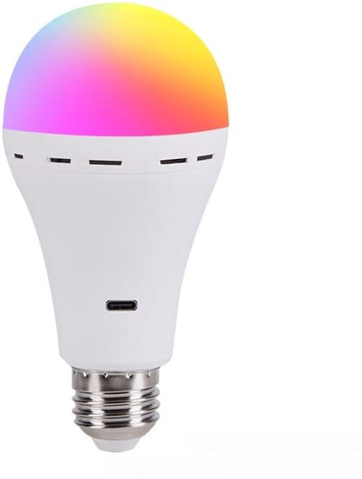 Een magische oplaadbare RGB-lamp met afstandsbediening, E26 draadloze lamp op batterijen, draadloze slimme LED-lamp, geen stroom nodig, dimbaar/timerbaar.