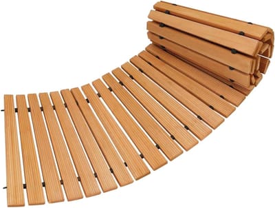 Uitrolbaar tuinpad - Houten loopbrug - Buitenpad aanleggen - Antislip oppervlak - 45 x 30 cm - Houtkleur
