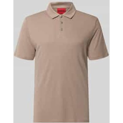 slim fit poloshirt van mix van lyocell en linnen model 'DULINEN'