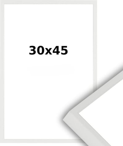 Aluminium Wissellijst 30 x 45 Wit - Ontspiegeld Glas - Professional