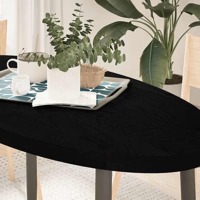 Eikenhouten Tafelblad - Werkblad Ovaal Blad - Tafel Maken - Massief Hout - 120 x 60 cm - Donkerbruin