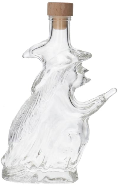Glazen Fles 'Heks' - 200 ml - Decoratieve Flessen, Glazen Flesjes Met Dop - Vorm: Heks Glas - Transparante Fles - Glas - 1 Stuk