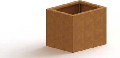 Cortenstaal plantenbak - Rechthoek - 50x40x60cm - Roestkleur - Met bodem - MySteel