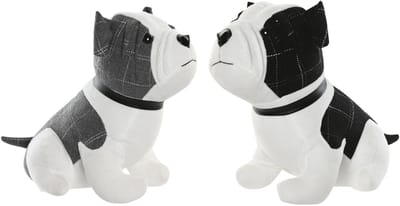 Item Deurstoppers Hond - set - zwart/grijs - polyester -29 x 18 x 26cm