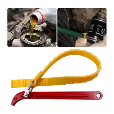 Dailygoods- Oliefilter Opener 21 cm - Verstelbare Moersleutel - Antislip Rubber Strap Wrench - Grote Capaciteit - Auto Reparatie Gereedschap - Schokbestendig Materiaal - Oliefiltersleutel