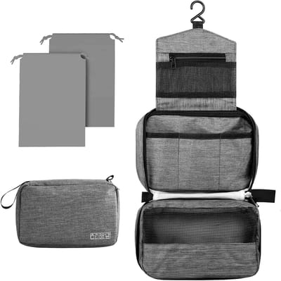 Famanu – Ophangende toilettas - toilettas voor dames/heren - opvouwbaar om op te hangen - grote make-uptas - reistotas - wastas met haak - reistoiletzak - Klassieker