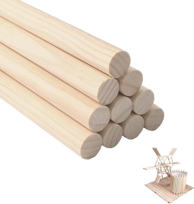 Houten Stokken voor Creatieve Projecten - 10 Stuks van 2cm x 30cm voor DIY Decoraties en Ambachten