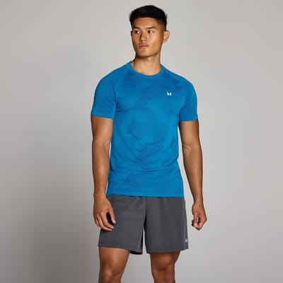 MP Heren Tempo Pillar Graphic Seamless T-Shirt - Track Blauw - XS
