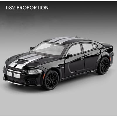 1:32 Lader Srt Hellcat Legering Sportwagen Model Diecast Muscle Voertuigen Auto Model Simulatie Geluid En Licht Kinder Speelgoed Cadeau