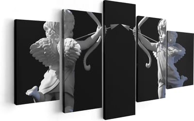 Artaza Canvas Schilderij Vijfluik Valentijns Engelen - Cupido - 100x50 - Foto Op Canvas - Canvas Print