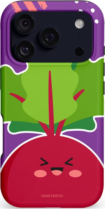Casetastic hoesje geschikt voor Apple iPhone 17 Pro - MagSafe - Dubbellaagse bescherming - Kawaii Groenten Look - Fashion Case - Lavendel Bordeaux Groen