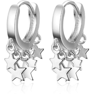 Nouveau Style Coréen Personnalité Mode Sauvage Bijoux en Argent Sterling 925 Étoiles Sauvages Deux Couleurs Boucles d'Oreilles Pendantes Xze224 argenté
