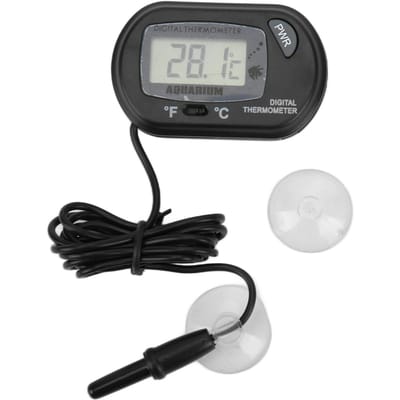 LCD Digitale Aquarium Thermometer Vissenkom Water Temperatuurmeter Bedrade Controller Zwart black