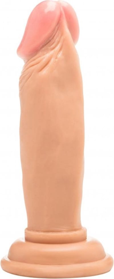 Realrock – Realistische Dildo met Verdikte Schacht voor Anaal en Vaginaal Gebruik – beigeig