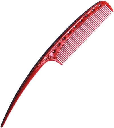 Halve Maan Kam - Staartkam Styling - Professioneel Haar Stylen - Speciale Punt Vorm - 23 cm Lengte - Rood