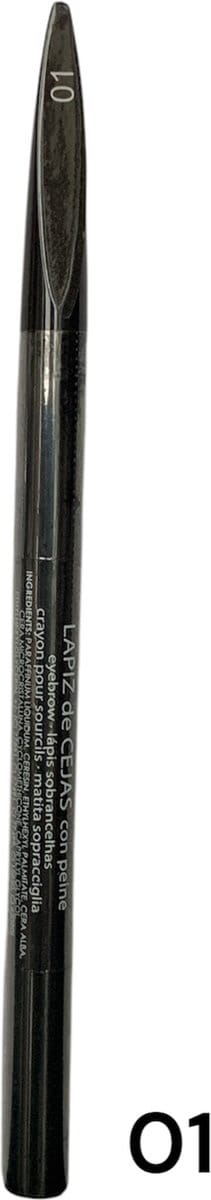 Leticia Well - Wenkbrauwpotlood - Potlood - Borstel - 2 in 1 - Zwart - Nummer 01