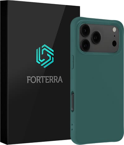 Hoesje Geschikt voor Apple iPhone 17 Pro Max - Sterk & Shockproof - Siliconen Case - Hoes Cover - Donkergroen