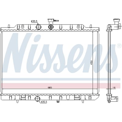 Radiator, motorkoeling NISSENS 68724