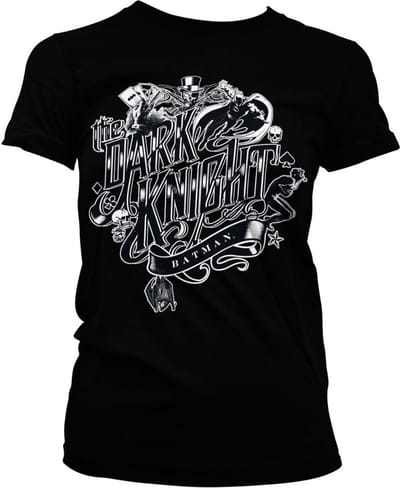Batman Inked Dark Knight Girly T-shirt voor dames, zwart