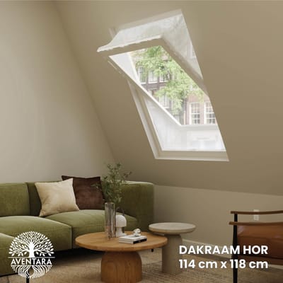 Dakraam Hor - 114 x 118 cm - Geschikt voor Velux: SK06 (GGL 4, 606, s06) Fakro, Optilight: Maatcode 10 Luxtra: SK6A Roto: 11/11 Insect Raamhor - Insecten Plissé - Vliegenhor – Gaas - Inbouw Zonder boren