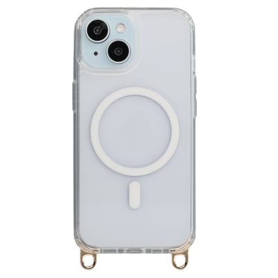 Selencia Hoesje - Geschikt voor Apple iPhone 15 - Rivièra Transparante Backcover geschikt voor MagSafe en afneembare haakjes - Transparant