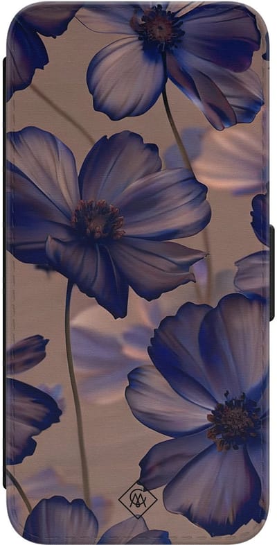 Casimoda® bookcase - Geschikt voor Samsung Galaxy S24 - Hoesje met pasjeshouder - Twilight Petals - Paars - Kunstleer