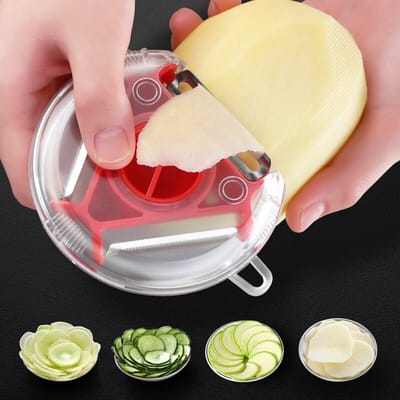 Waledano® Groentesnijder - 3 in 1 Schiller - Schilmes - Aardappelsnijder - Fruitschiller - RVS - Groenteschiller - Dunschiller - 1 Stuk