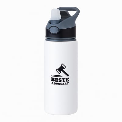 Hacebo® - beste advocaat waterfles met rietje zwart - Beste advocaat - collega - cadeau - water fles - 650ML