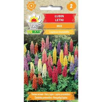 Lupine zomenzaadmix 1g, jaarlijkse bloemen, kleurrijke mix voor bloembedden, snijbloemen en tuin