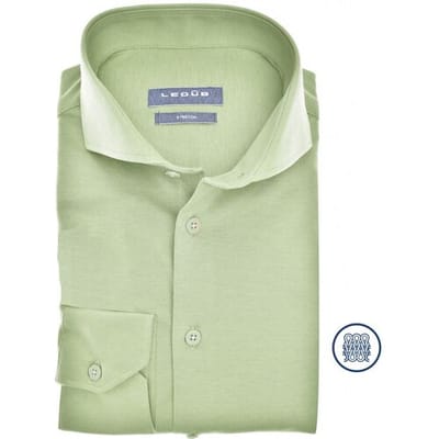Ledûb Overhemd Knitted Slim-Fit Sophistication Licht Groen / male