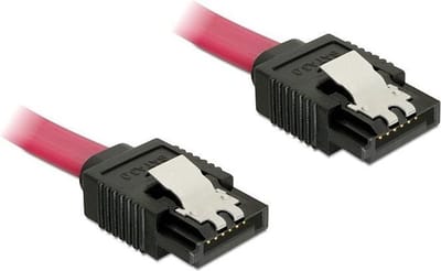 SATA datakabel - plat - SATA600 - 6 Gbit/s / rood - 0,10 meter