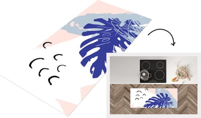 Keukenloper - Loper keuken - Zomer - Blauw - Wit - Roze - 120x50 cm - Keukenloper vinyl
