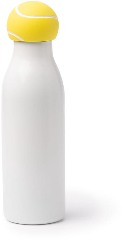 Witte dubbelwandige thermosfles met 'tennisbal' dop, 550 ml, RVS, Geschikt voor sublimatie