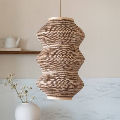 GOOD&MOJO Hanglamp Barbados - Naturel - Ø40cm - Bohemian - Hanglampen Eetkamer, Slaapkamer, Woonkamer