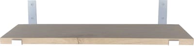 GoudmetHout® Wandplank Industrieel - 50 x 25 cm Muurplank - Eiken Hout - Decoratie Wandrek & Boekenrek - Hangplank Keuken - Wall Shelf + 2 Mat Witte Plankdragers van Staal