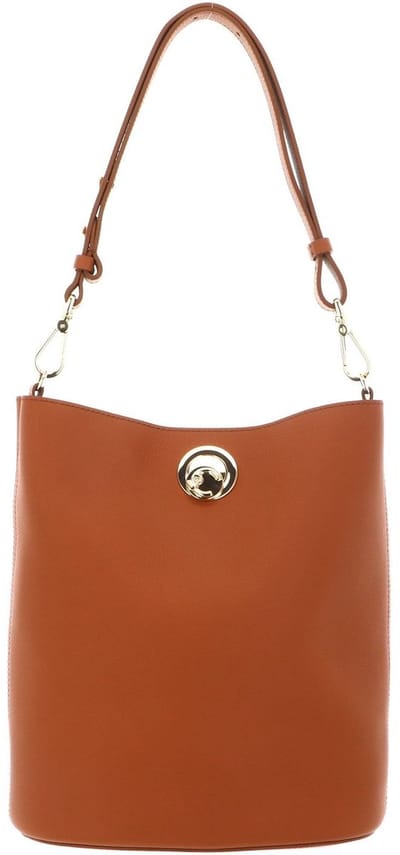 COCCINELLE Leren schoudertas Nikla Handbag Double Grainy Leather Crab / Jellyfish Lichtbruin