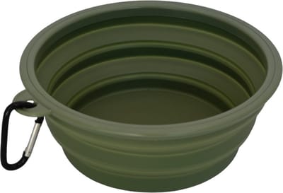 Trimmi voer/waterbak voor onderweg - Drinkbak hond - waterbak hond opvouwbaar - voerbak hond - groen - 650 ML
