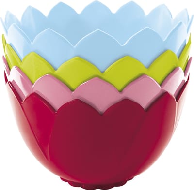 zakdesigns Schussel Lotus 13cm 4er-Set in rot, Melamin, 45x20x15 cm