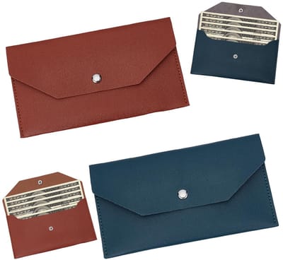 Dailygoods- Portemonnee met 2 Enveloppen - Duurzaam PU-leer - 8 Geldverdelers - Budgettering Stickers - Lichtgewicht - Geschikt voor Contant Geld - Budgetportemonnee