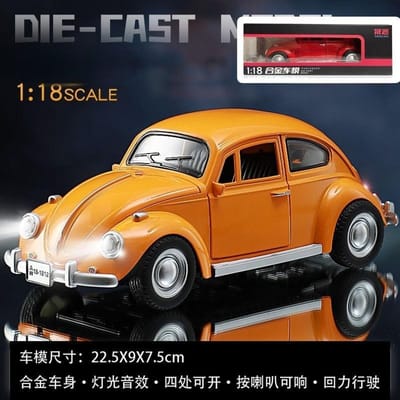 1:18 1955 Kever Klassieke Auto Vintage Legering Auto Model Simulatie Diecast Speelgoed Auto Collectie Met Geluid En Licht